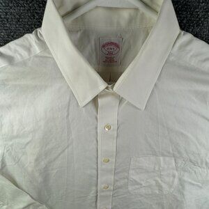 Brooks Brothers 17 34/35 Regular Men Non Iron Button Up Long Sleeve White Point